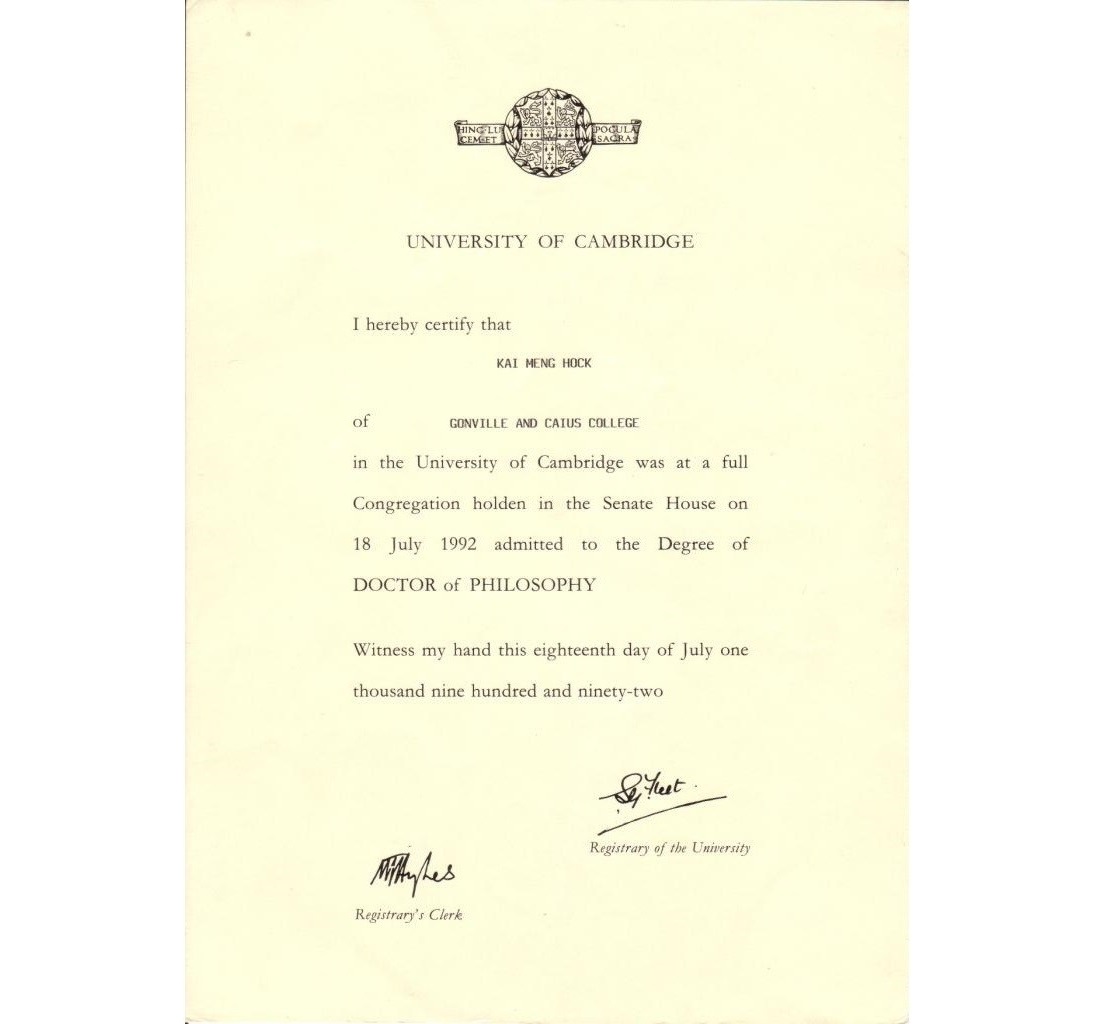 PhD certificate